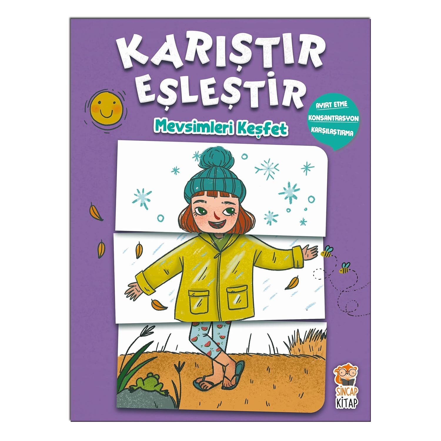Mevsimleri Keşfet - Karıştır Eşleştir Okul Öncesi Kitap -Sincap Kitap