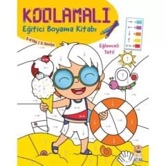 Eğlenceli Tatil Kodlamalı Eğitici Boyama Kitabı - Sincap Kitap