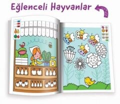Eğlenceli Hayvanlar Kodlamalı Eğitici Boyama Kitabı - Sincap Kitap