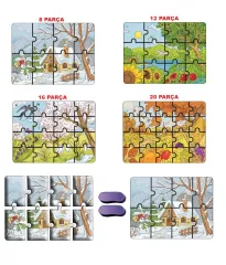 Diytoy Mevsimler Süper Renkli Puzzle 4'ü Bir Kutuda Eva Yapboz