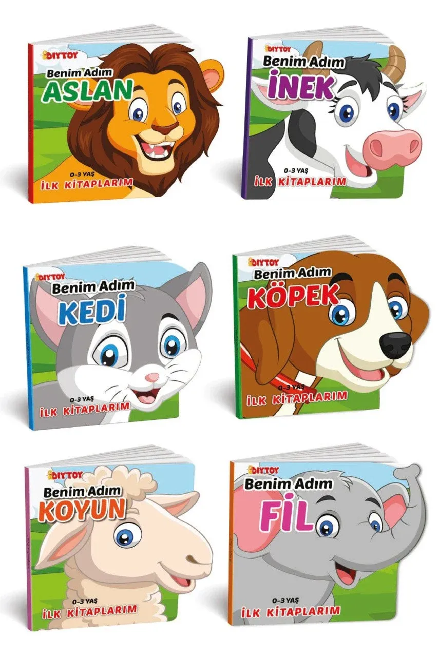 Diytoy İlk Kitaplarım Hayvanlar Serisi 6'lı Set Eğitici Kitaplar