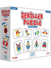CA Games Akıllı Şekiller Puzzle Eğitici Şekiller Oyunu 55 Kart 55 Şekil