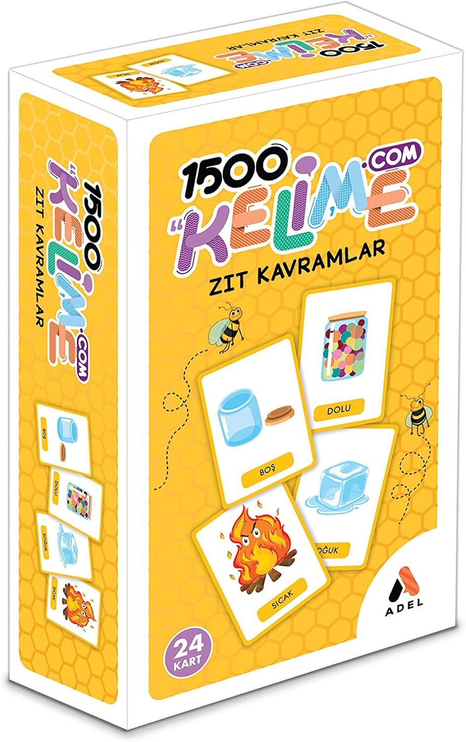Adel Zıt Kavramlar Eğitici Öğretici Zeka Kartları 24 Kart