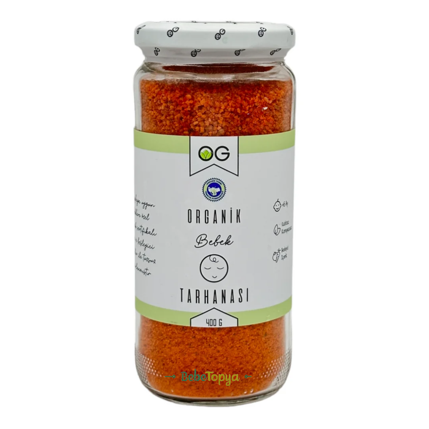 OG Natural Organik Bebek Tarhanası 400 Gram Cam Kavanoz +6 Ay Ek Gıda