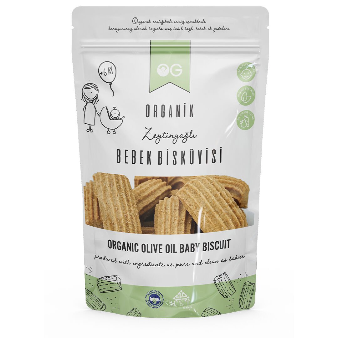 OG Natural Zeytinyağlı Organik Bebek Bisküvisi 300 Gram +6 Ay Bebek Ek Gıda