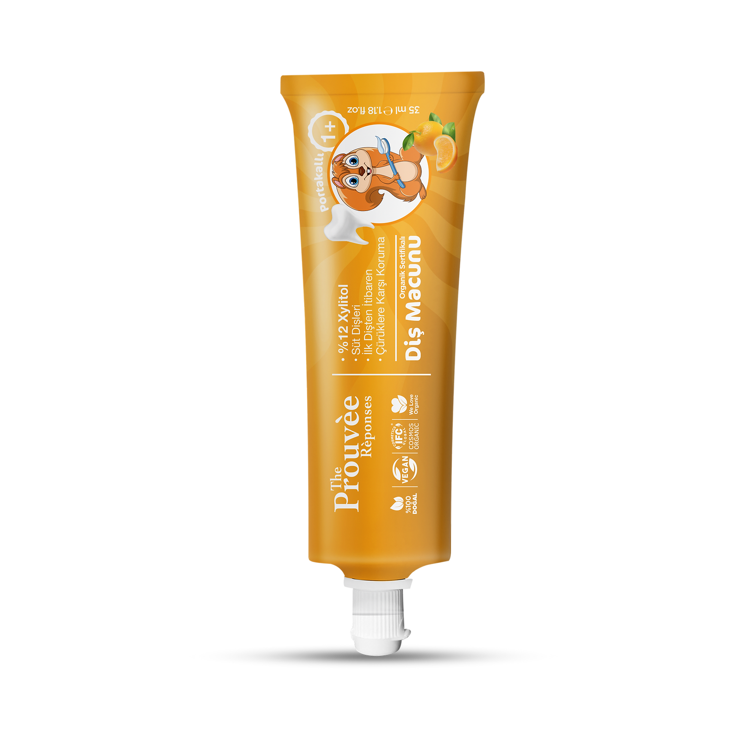 The Prouvee Reponses Organik Florürsüz Bebek ve Çocuk Diş Macunu Portakallı 35ml +1 Yaş