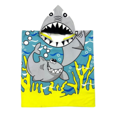 Sevimli Köpek Balığı Baby Shark Denizaltı Bebek ve Çocuk Plaj Banyo Havlusu Panço