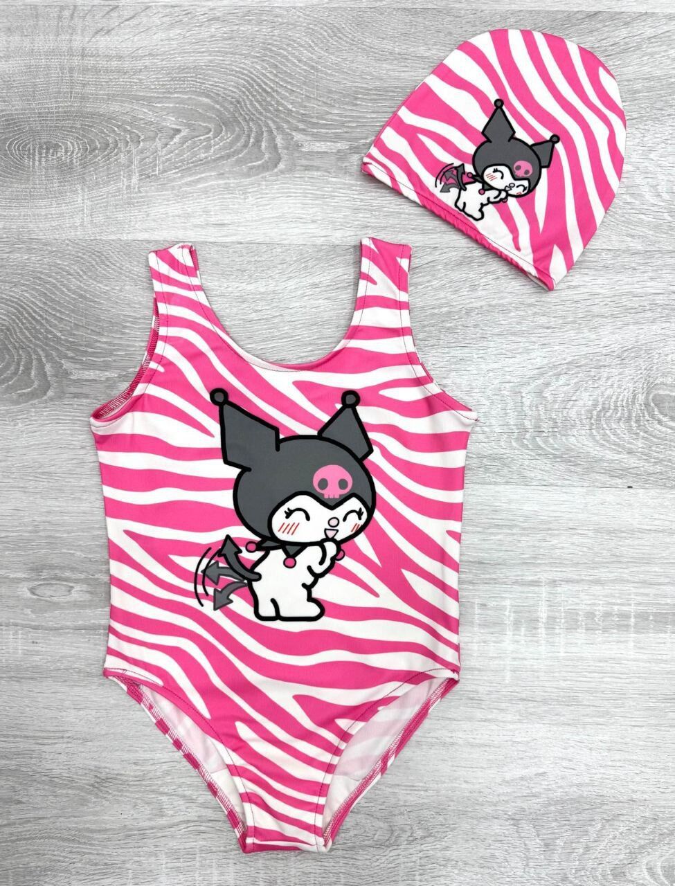 Kuromi Karakterli Boneli Kız Çocuk Bebek Mayo