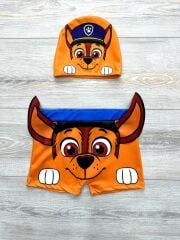 Paw Patrol Chase Karakterli Çocuk Bebek Mayo ve Bone Takım