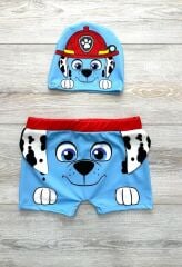 Paw Patrol Marshall Karakterli Çocuk Bebek Mayo ve Bone Takım